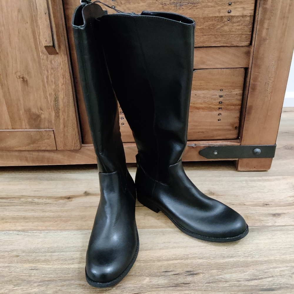 Women's Brisa Faux Leather Riding Boots - Universal Thread Black size 9.5